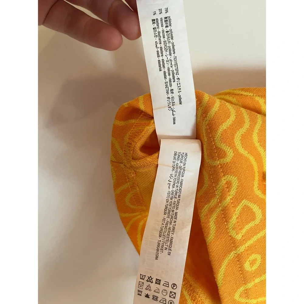 Zara Orange Yellow Swirl Halter Crop Top - Picture 8 of 8